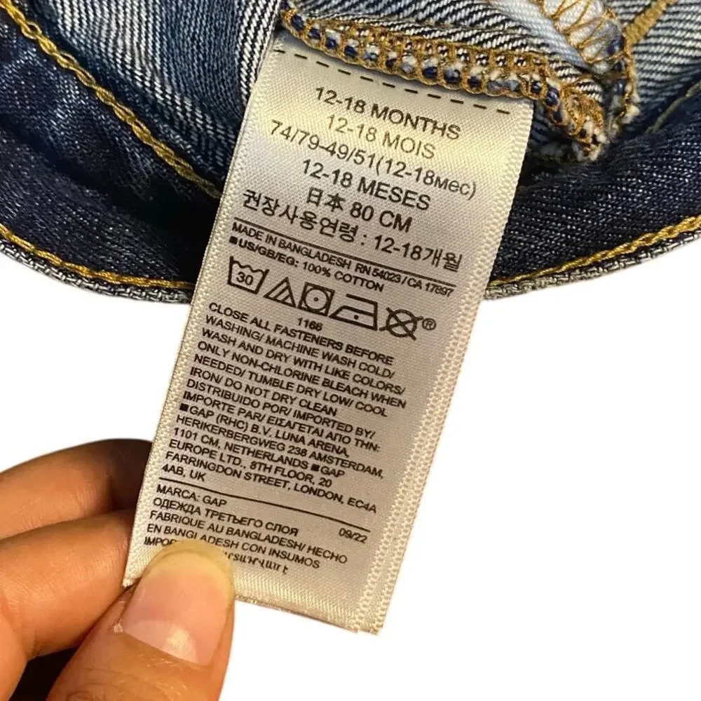 Gap dark wash denim snap‎ closure jean jacket SIZE 12-18M